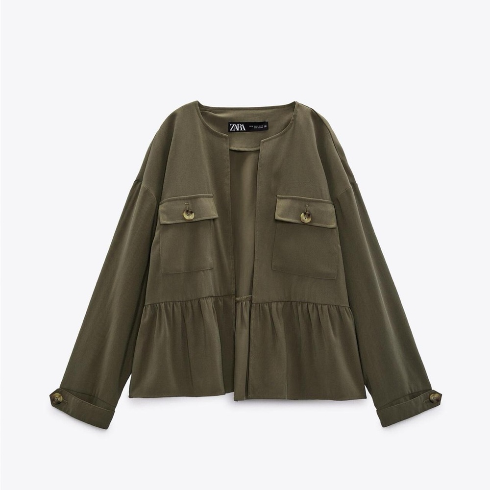 Zara open ruffle jacket - medium